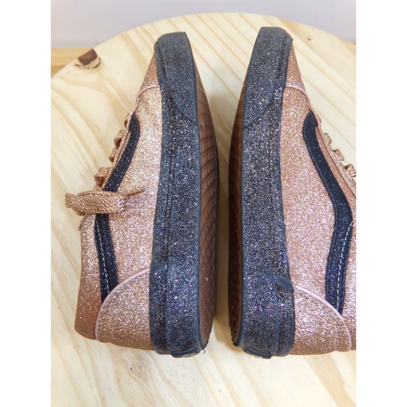 Vans Kids Unisex Old Skool Skate Shoes Sneakers Gold Glitter 508357 Size 3 - Picture 5 of 7